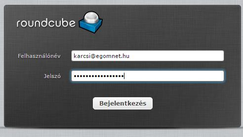 Webes levelezés bejelentkező képernyő: felhasználónév és jelszó mezők