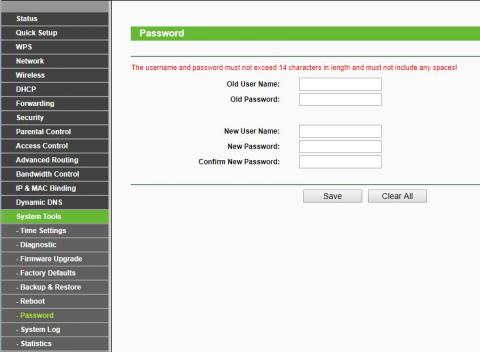 Router admin jelszó megváltoztatása